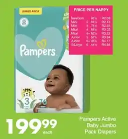 Save Pampers Active Baby Jumbo Pack Diapers offer