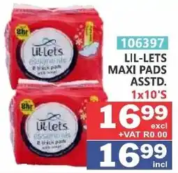 Arrow Cash And Carry Lil-lets maxi pads offer
