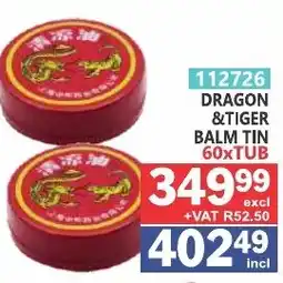 Arrow Cash And Carry Dragon & tiger balm tin offer