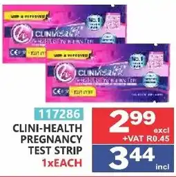 Arrow Cash And Carry Clini-health pregnancy test strip offer