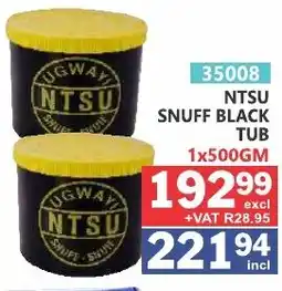 Arrow Cash And Carry Ntsu snuff black tub offer