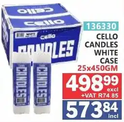 Arrow Cash And Carry Cello candles white case offer