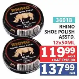 Arrow Cash And Carry Rhino shoe polish offer
