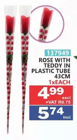 Arrow Cash And Carry Rose with teddy in plastic tube offer