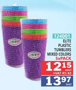 Arrow Cash And Carry Elite plastic tumblers mixed colors offer