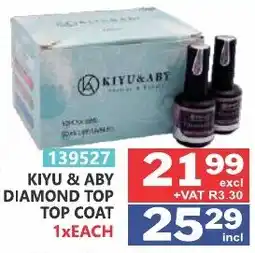 Arrow Cash And Carry Kiyu & aby diamond top top coat offer