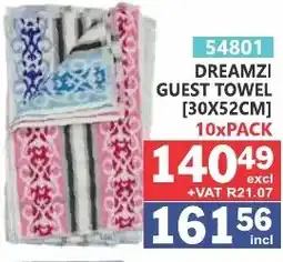Arrow Cash And Carry Dreamzi guest towel offer