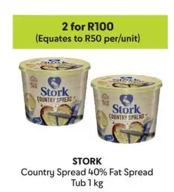 Makro Stork Country Spread 40% Fat Spread Tub 1 kg offer