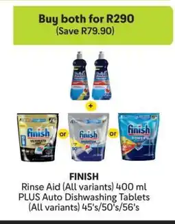 Makro FINISH Rinse Aid and Auto Dishwashing Tablets offer