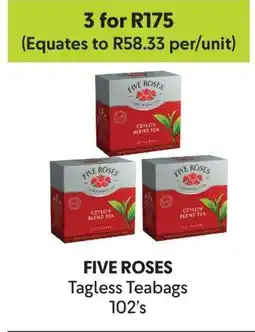 Makro FIVE ROSES Tagless Teabags 102's offer