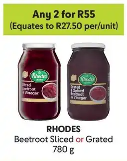 Makro RHODES Beetroot Sliced or Grated 780 g offer