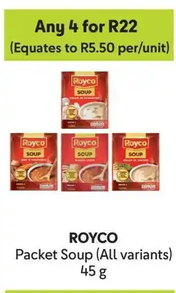 Makro ROYCO Packet Soup (All variants) 45 g offer