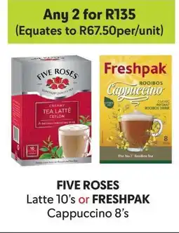 Makro FIVE ROSES Latte 10's or FRESHPAK Cappuccino 8's offer