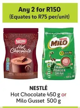 Makro NESTLÉ Hot Chocolate 450 g or Milo Gusset 500 g offer