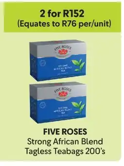 Makro FIVE ROSES Strong African Blend Tagless Teabags 200's offer