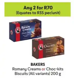Makro BAKERS Romany Creams or Choc-kits Biscuits offer