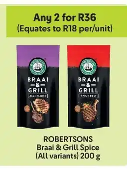 Makro ROBERTSONS BRAAI & GRILL SPICE all variants offer