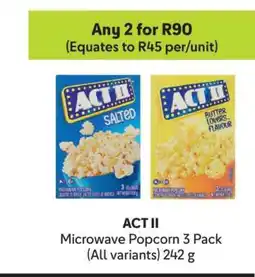 Makro ACT II Microwave Popcorn 3 Pack offer