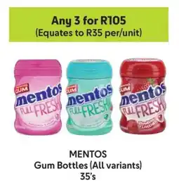 Makro MENTOS Gum Bottles (All variants) 35's offer