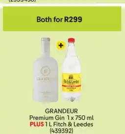 Makro GRANDEUR Premium Gin 1 x 750 ml PLUS 1 L Fitch & Leedes offer
