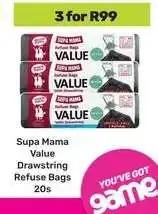 Game Supa Mama Value Drawstring Refuse Bags 20s offer