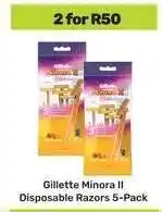 Game Gillette Minora II Disposable Razors 5-Pack offer