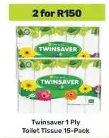 Game Twinsaver 1 Ply Toilet Tissue-15 Pack offer