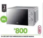Fair Price Defy 20L Manual Mirror Digital Microwave DMO381 24-220 offer