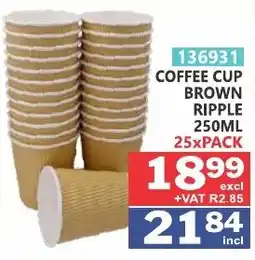 Arrow Cash And Carry Coffee cup brown ripple offer