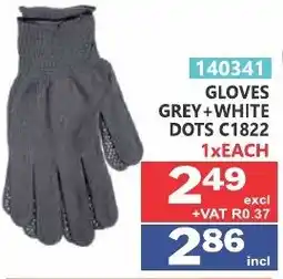 Arrow Cash And Carry Gloves grey + white dots offer