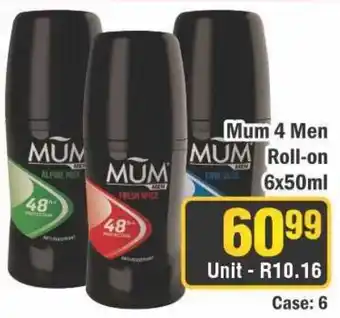 J&E Cash and Carry Mum 4 Men Roll-on offer