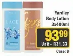 J&E Cash and Carry Yardley Body Lotion offer