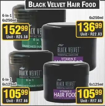 J&E Cash and Carry Black velvet hair food offer