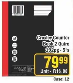 J&E Cash and Carry Croxley Counter Book 2 Quire 192pg offer