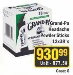 J&E Cash and Carry Grand-Pa Headache Powder Sticks offer