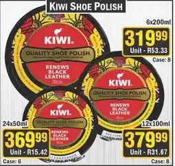 J&E Cash and Carry Kiwi shoe polish offer