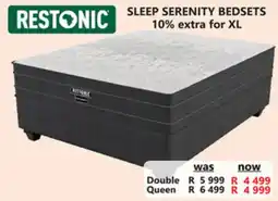 Tafelberg Furnishers Restonic sleep serenity bedsets offer