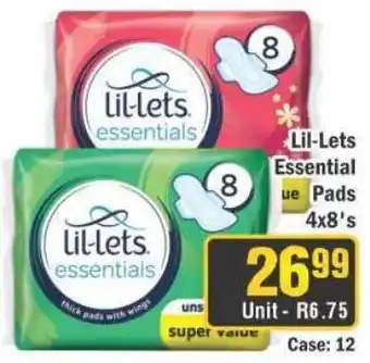 J&E Cash and Carry Lil-Lets Essential Pads offer