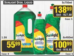 J&E Cash and Carry Sunlight dishwashing liquid offer