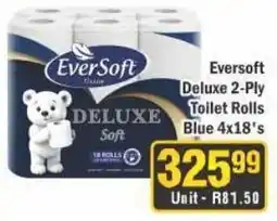 J&E Cash and Carry Eversoft Deluxe 2-Ply Toilet Rolls Blue offer