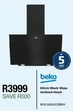 House & Home Beko Black Glass Inclined Hood offer