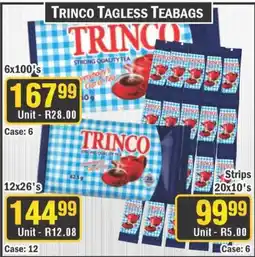 J&E Cash and Carry Trinco tagless teabags offer