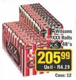 J&E Cash and Carry Wilsons XXX Rolls offer
