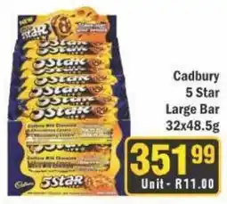 J&E Cash and Carry Cadbury 5 Star Large Bar offer
