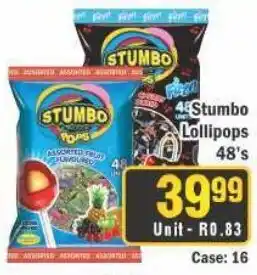J&E Cash and Carry Stumbo Lollipops offer