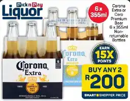 Pick n Pay Hypermarket Corona Extra or Cero Premium Beer Non-returnable Bottles offer