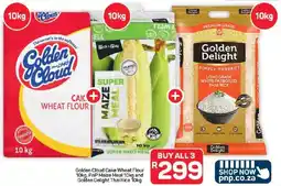 Pick n Pay Hypermarket Golden Cloud Cake Wheat Flour, PnP Maize Meal and Golden Delight Thai Rice offer