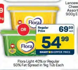 Pick n Pay Flora Light 40% or Regular 50% Fat Spread in 1kg Tub Each offer