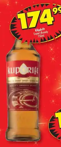 Shoprite KLIPDRIFT EXPORT BRANDY 750ml offer