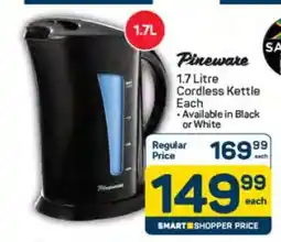 Pick n Pay Pineware 1.7 Litre Cordless Kettle Each offer